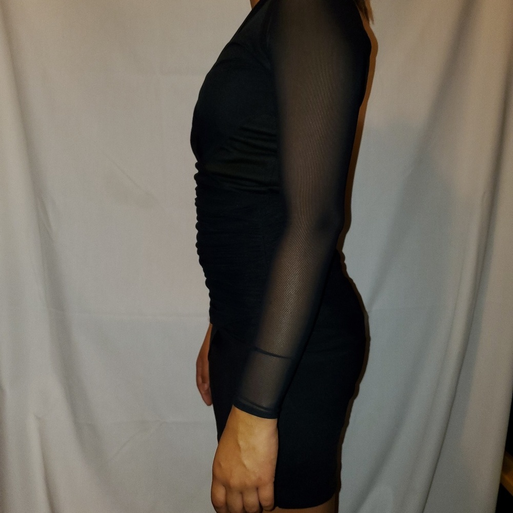 ZARA black sheer one shoulder tulle dress, size XS - Picture 5 of 5